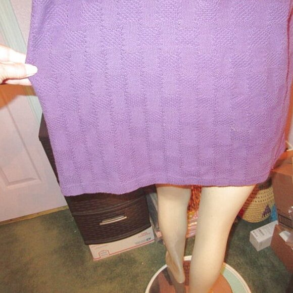Vtg Y2K Purple Tunic Top Size XL Embroidered Studs V-Neck Tapestry Artsy Boho - Picture 8 of 8